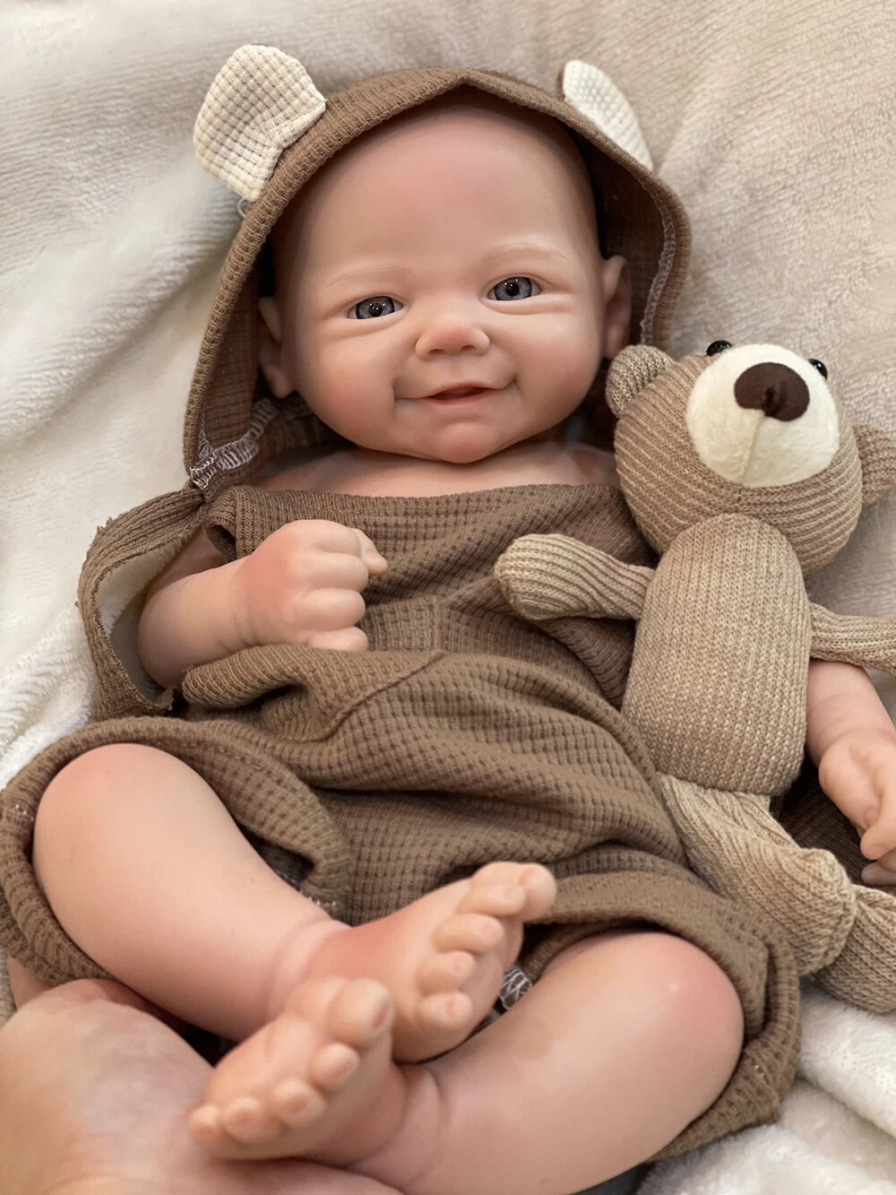 18inch Soft Full Body Silicone Reborn Doll Painted Newborn Baby Girl Easter gift