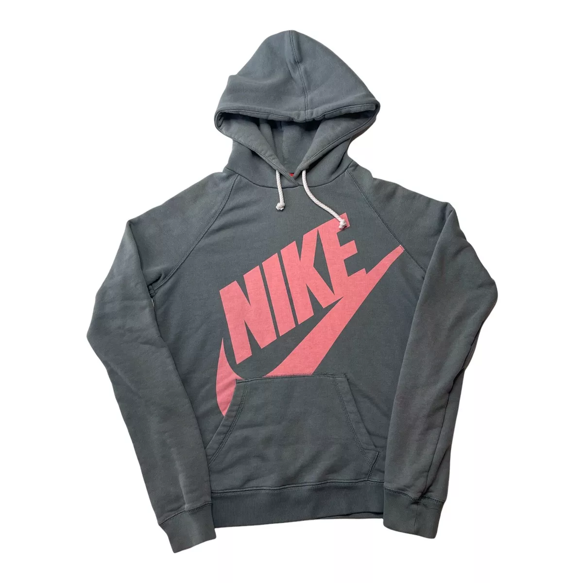 Grey nike hoodie red logo hot sale
