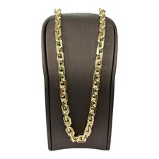 9ct 9K Yellow Gold Solid Oval Cable Link Chain Necklace 85.83 Grams 61cm. New