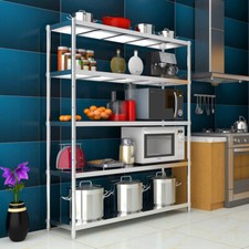 4/5 Tier Stainless Steel Restaurant Kitchen Shelf Shelving Unit Storage Rack uk