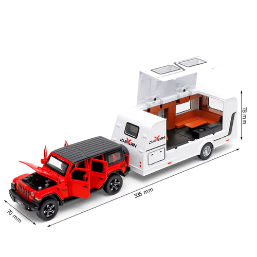 1/32 Alloy Trailer RV Car Model Diecast Metal Toy Recreational Off-Road Vehicle - 第 31/33 張圖片