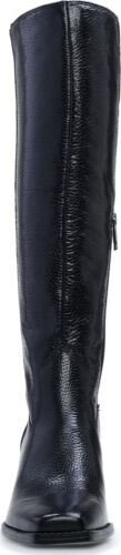 Vince Camuto Women's Biancaa Sangeti Stacked Heel Knee High Boot, Black Leather - Picture 2 of 7