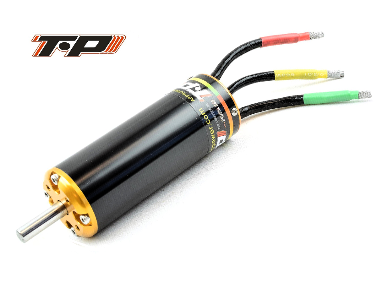 Motor Sin Escobillas TP POWER TP4070 V2 Para Barco Y Coche RC 1/8, 1/7, Color Negro/dorado