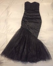 Custom Made Black Mermaid Style Wedding, Prom, Formal, Gala, Quince Dress Size 2