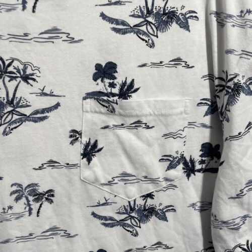 Boca Classics Mens T Shirt Blue White Floral XL Cotton Crew Neck Short Sleeve - Picture 2 of 7