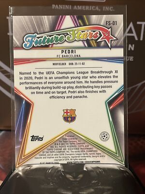 2021-22 Topps UEFA Champions League Pedri Future Stars Pink