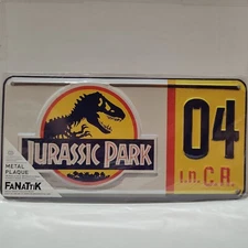 Jurassic Park Replica License Plate Metal Sign Official Movie Collectible
