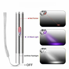 USB Laser Pointer Pen Rechargeable Red LED light Funny Pet Cat Toys NEW 3 in 1