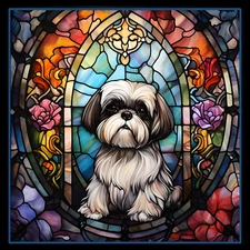 Shiuh Tzu Dog Large Refrigerator Magnet - version 4
