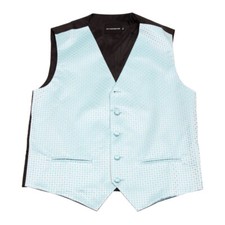 Men's Aqua Pattern Tuxedo Vest Formals Weddings Proms Fashion Waistcoat