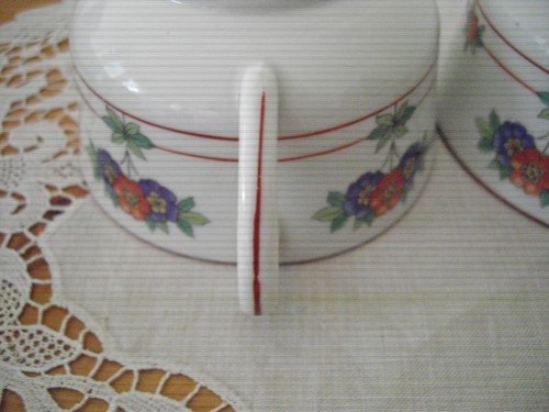 Vintage Syracuse China O.P.CO CANTERBURY Teacups Tea Cups Red Flowers ~Set of 3~ - Picture 17 of 18
