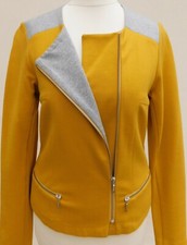 Baukjen 'salma' Ochre/mustard & Grey Zipped Biker Jacket - Uk Size 8
