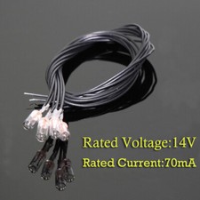 الإضاءة — 50Pcs 4mm 14V 70mA Bulbe de Blé Grain Pré-Câblé أبيض Chaud