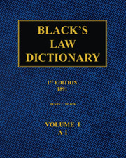 BlackS Law Dictionary   1St Edition (1891): V...