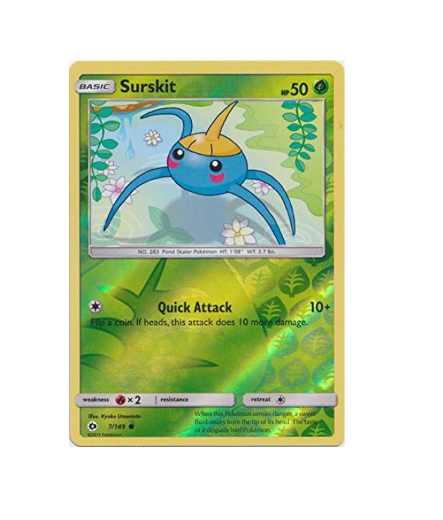 Pokemon - Surskit - 7/149 - Reverse Holo - Sun & Moon - NM/M