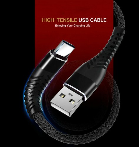 Cable Type C USB C Charger Nylon For Samsung Galaxy S20 S10 S9 S8 A51 A71 Lead - Picture 9 of 13