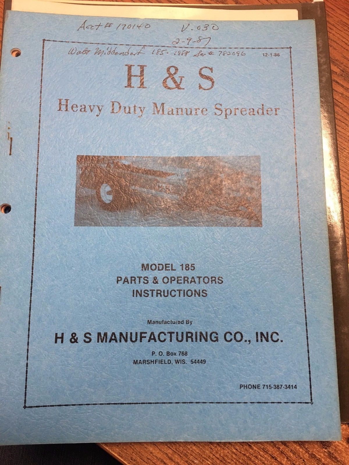H & S PARTS & OPERATOR'S INSTRUCTIONS HEAVY DUTY MANURE SPREADER MODEL