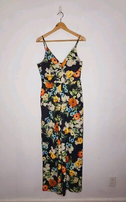 YUMI KIM First Class Jumpsuit Women Large Floral Print Spaghetti Strap Excellent