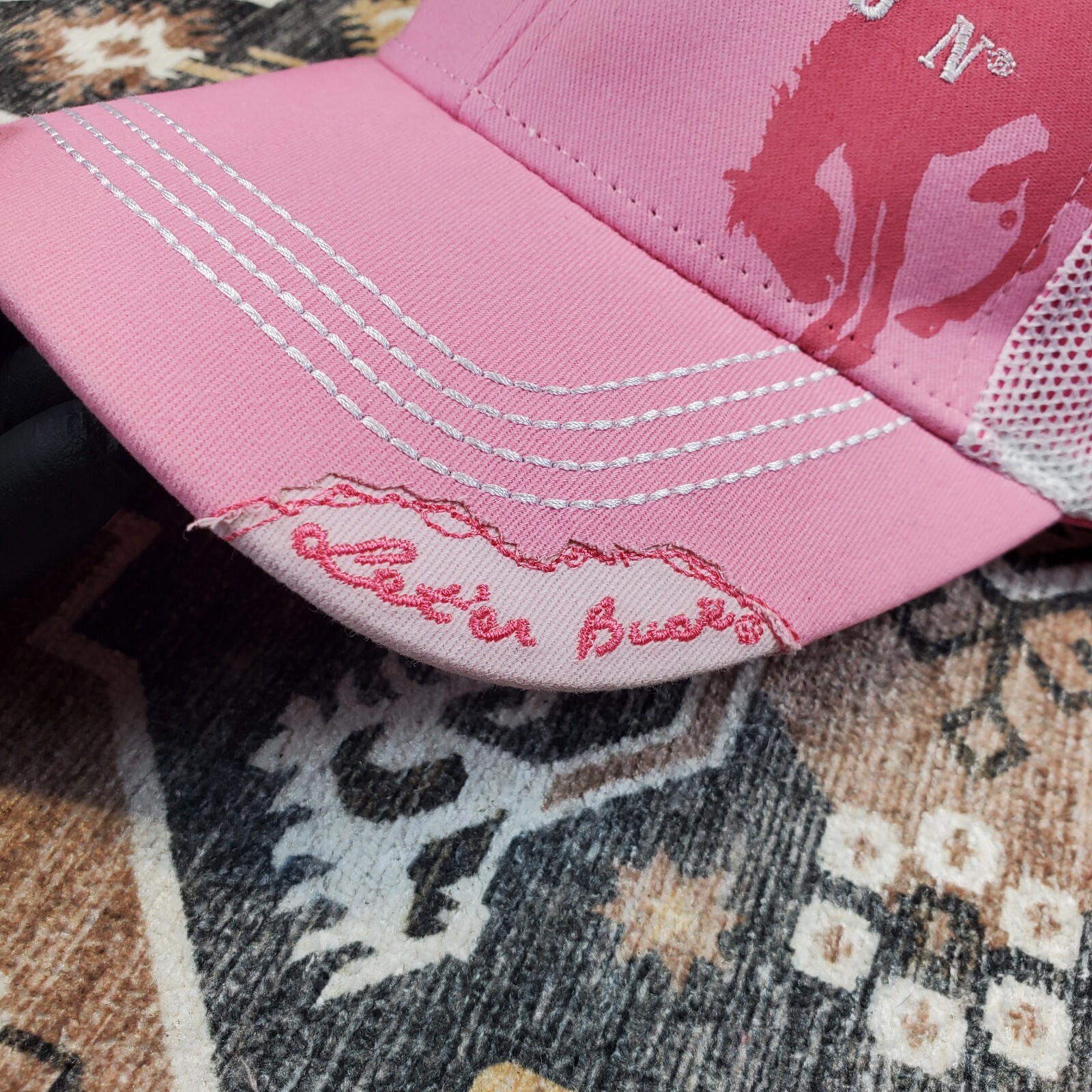 Pendleton Whisky Mesh Back Snapback Pink Horse "L… - image 5