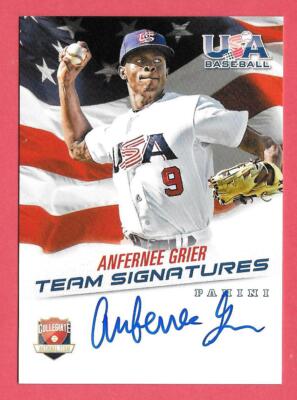 2015 Anfernee Grier Panini USA Baseball Rookie Auto 317/399 - Diamondbacks