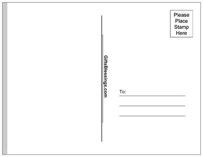 Postcard Back Template 5x7