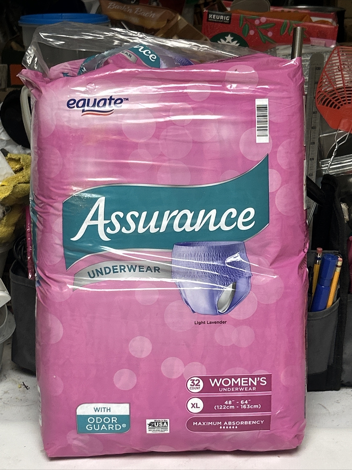 EQUATE Women's XL Assurance Underwear - 32 Pieces Brand New ...