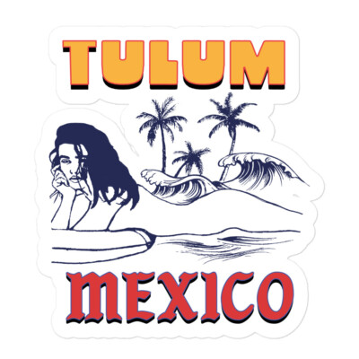 Tulum Beach woman Mexico sticker Rivera Maya Yucatan tropical Quintana ...
