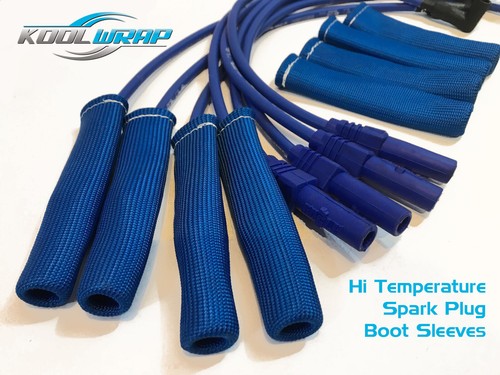 Juego de 4 mangas protectoras azules con bujía aislante de alta temperatura con escudo térmico con bujía - Imagen 4 de 4