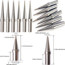 Conical Soldering Tips for Weller WE1010NA WES51 WESD51 PES51 WEP70 ETO ETS 6Pcs