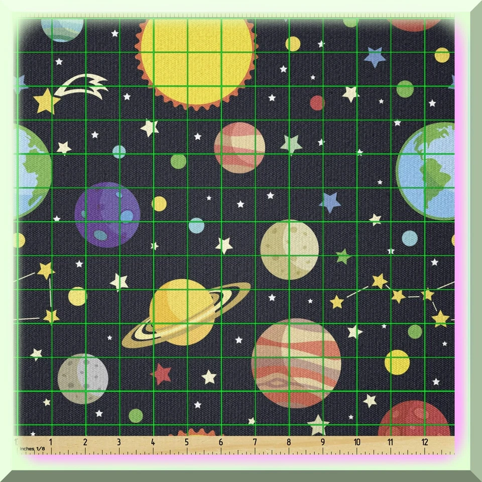 Galactic Polka Dot Stretch Knit Fabric - 2 Yards, Black Yel - Image 3 of 4