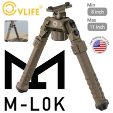 Hunting Rifle Bipod Quick Detach Mount 8"-11" Adjustable Aluminum For M-lok Rail