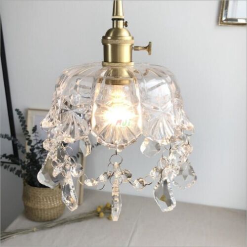 Vintage Glass Chandelier LED Pendant lamp Crystal Suspension light Ceiling light