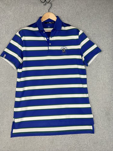 Polo de golf RLX Ralph Lauren absorbente para hombre M Shinnecock Hills logotipo rayas azules - Imagen 3 de 9