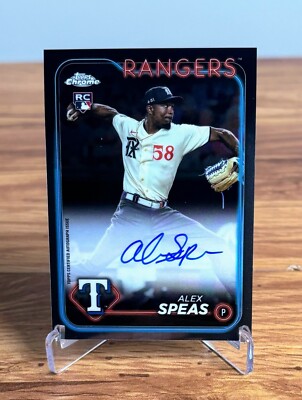 2024 Topps Chrome Alex Speas RC On Card Auto Texas Rangers #RA-ASP