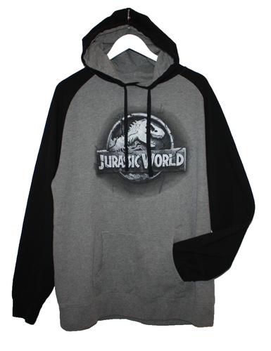 Pull à capuche Jurassic World unisexe XL gris manches longues Universal Studios Dino