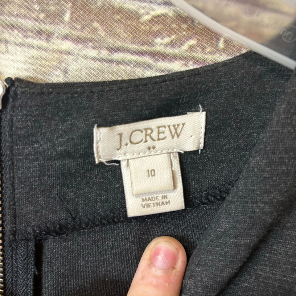 Vestido J.Crew Ponte con Cremallera Trasera Gris Talla 10 Manga 3/4 Clásico Elastizado Foto 4 de 4