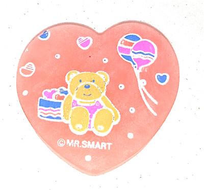 MR. SMART teddy bear 80s heart shaped kawaii eraser eraser rubber rubber