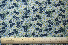 Blue and Yellow Floral Flowers Quilts Home Decor  By the 1/4 yd cotton fabric
