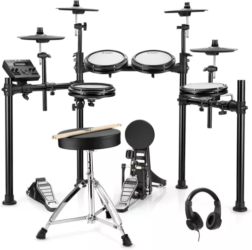 🥁 Donner DED-200X E-Drum Set mit Dual-Zone-Snare, Hocker & Melodics-Unterricht