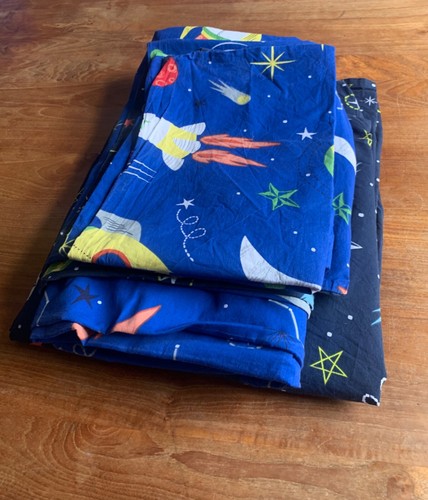 Planet Space Kids Duvet Cover Set Queen Size 4Pcs with Fitted Sheet 100% Cotton - Picture 9 of 14