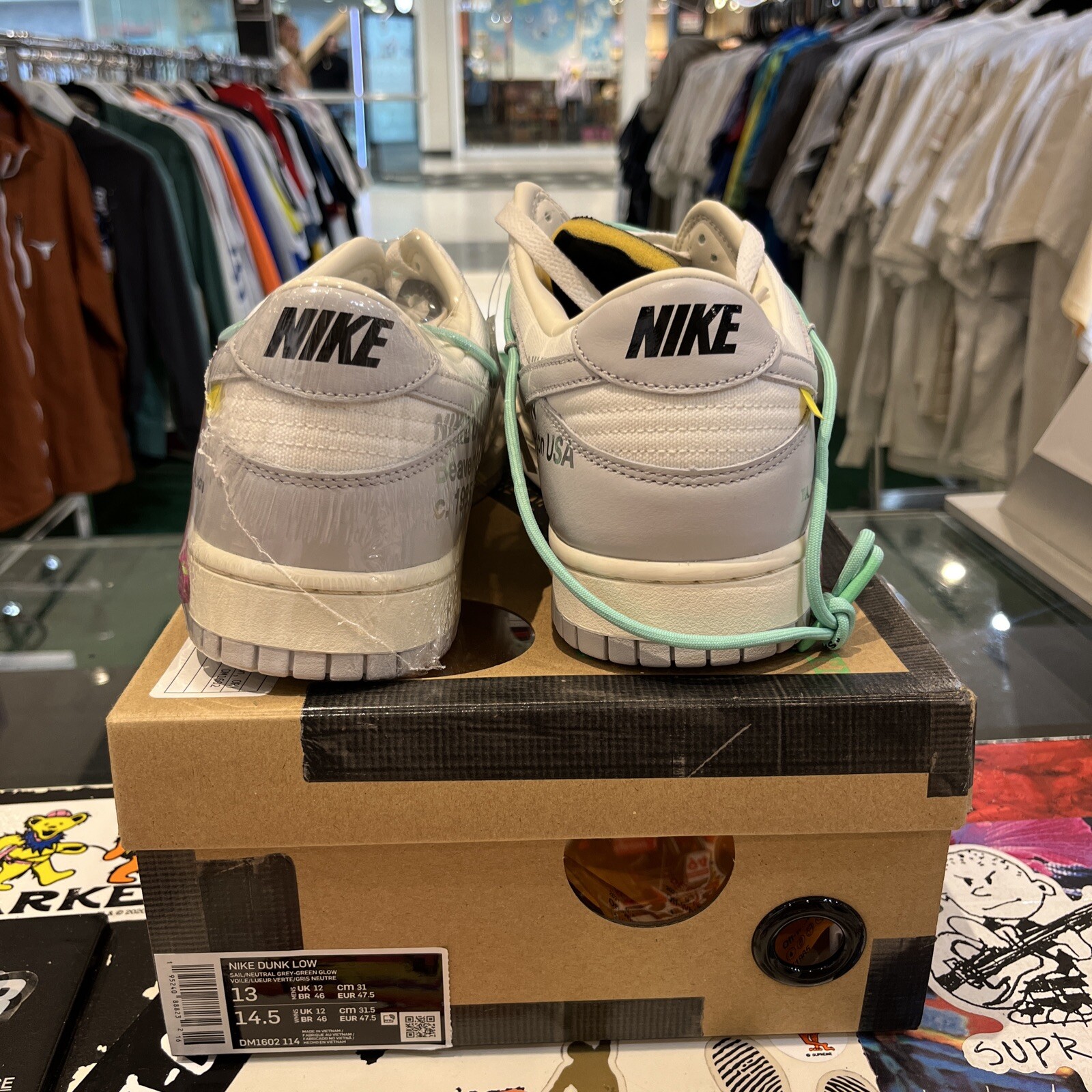 OFF WHITE X NIKE Taglia 13 Nike Off White x Dunk Low lotto 04 di 50