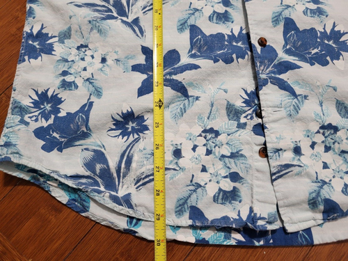Hurley Floral Hawiian Blue White Button Up Short Sleeve Shirt XL - Bild 5 von 11