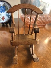 Vintage Nice well made handmade wooden rocking chair, unique arched back