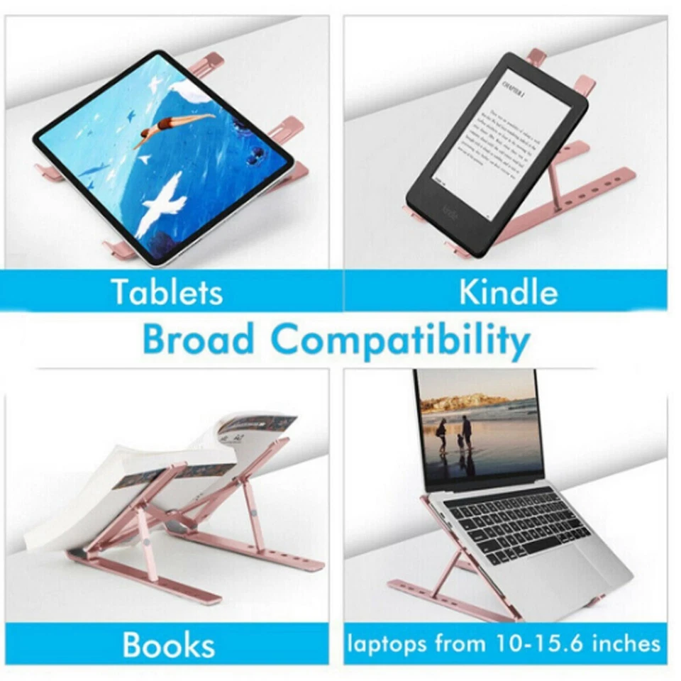 SUPPORTO PC PORTATILE TABLET LAPTOP BASE PIEGHEVOLE REGOLABILE NOTEBOOK ABS - Immagine 4 di 4