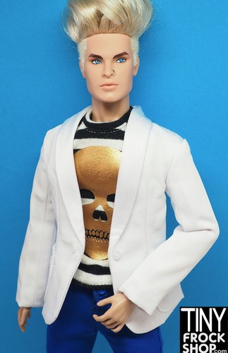 Integrity Mystery Date Chip Formal Dance Date White Tuxedo Jacket - Imagen 1 de 3