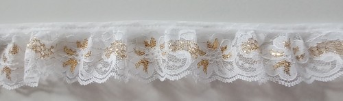 3 Yards Metallic or Iridescent 2" - 5" Wide Ruffled/Gathered Lace Choices - Picture 12 of 15