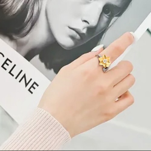 Sunflower Cremation Ring for Ashes Daisy Urn Ring Jewelry Keepsake Memorial Gift - Picture 10 of 32