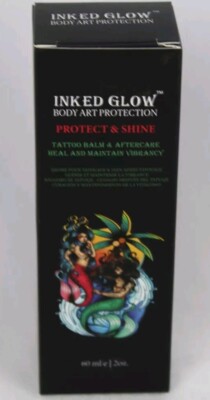 Tattoo Balm Inked Glow Protect & Shine Body Art Protection & Aftercare 2 Oz NEW