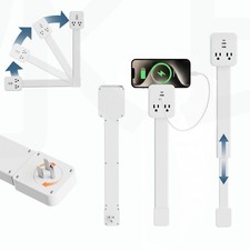 Outlet Electrical Outlet Extender Stick. Features USB-C, 2 USB-A, and 2 AC Outle