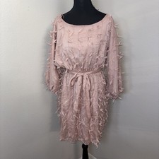Blu Pepper Dress Women's Small Dusty Rose Ribbon Detail 3/4 Sleeve Party Boho